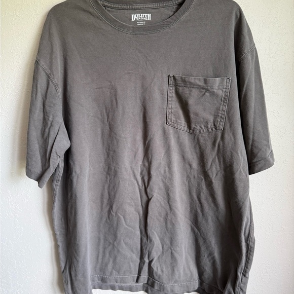 Men’s L Gray Duluth Outdoor Workmen’s Short Sleeve Pocket Shirt - Picture 1 of 5